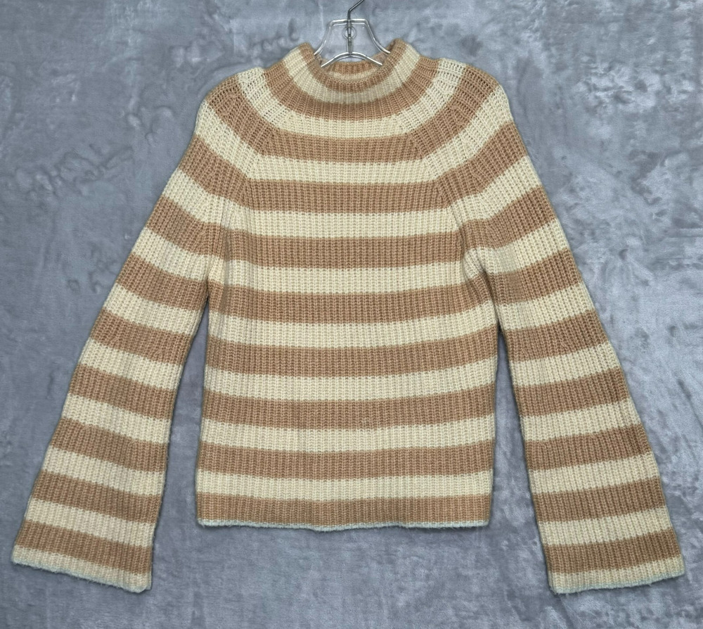 Maeve by Anthropologie Sweater Womens Medium Striped Long Sleeve Mock Neck